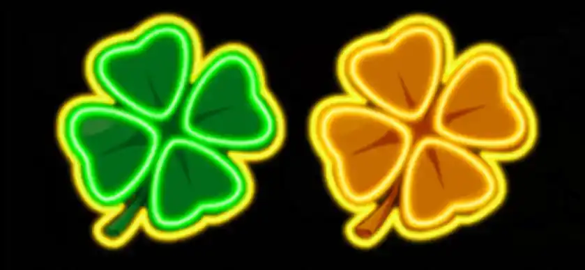 Green and orange clover symbols representing bonus features in Le King